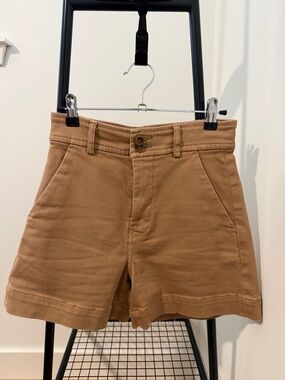 Everlane Tan High-Rise Bermuda Shorts